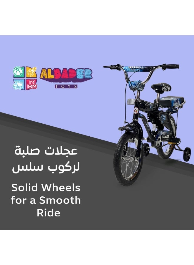 AL BADER Rambo Freestyle Kids Bike with Adjustable Seat and Self-Illuminating Training Wheels, 14 Inch Rambo Children Bikes for Kids Age 5-9 Years With Passenger Rear Seat, Hand Brake - Image 4